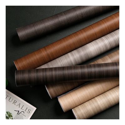 Carta da parati in PVC a grana di legno impermeabile antigraffi Arredamento a pellicola decorativa