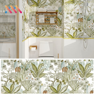 kaufen Wasserdichte selbstklebende Peel-and-Stick-PVC-Wandsticker Moderne Wasserfarbe Blumentapete für Heim- oder Hoteldekorationen online manufacture