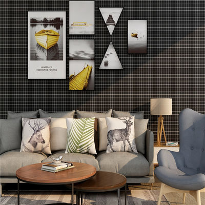 comprar Rejilla negra 3D Adhesive Papel de pared 3D pegatinas de pared a prueba de agua para la cocina Baño online manufacture