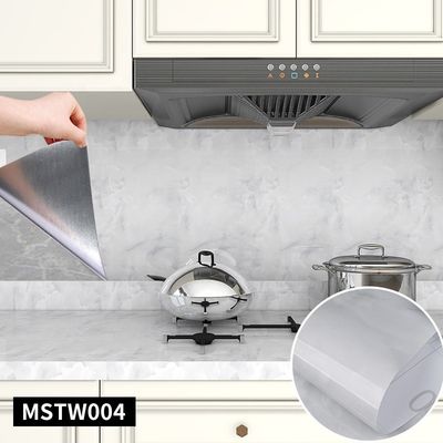 Beli Pattern Geometri Dapur Oilproof Wall Sticker Aluminium Foil Self Adhesive Wall Paper untuk Interior Rumah / Furnitur online manufacture