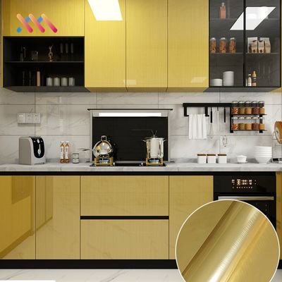 comprar Papel de parede de filme metálico de vinil auto-aderente filme laminado ouro papel de parede metálico online manufacture