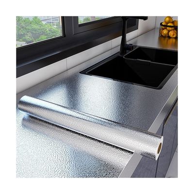 주문 매트 실버 포일 주방 스티커 책상 및 가구용 자착 벽지 online manufacture