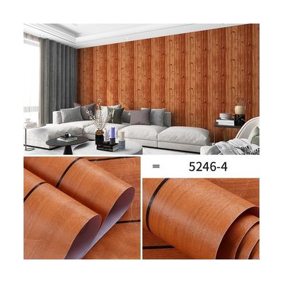 주문 항 정적 기능 3D 나무 곡물 벽지 가구 장식용 자착 online manufacture