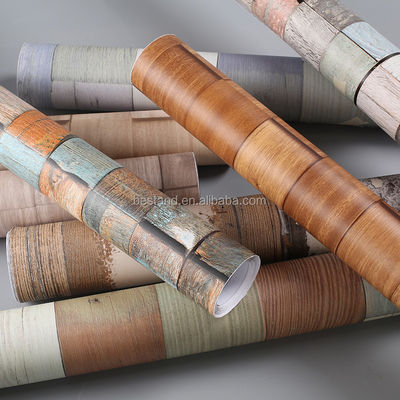 comprar Papel de parede de apartamento moderno Vintage Design de grãos de madeira com suporte auto-aderente online manufacture
