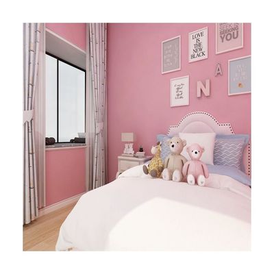 comprar 60cm*10m Tamaño de rollo PVC Papel de pared rosa de color plano Elección de lujo para la decoración del hogar Papel de pared textil online manufacture