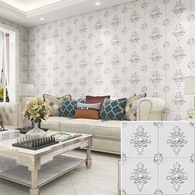 Buy White PE Foam Sheet Wall Stickers 5mm 3D Foam Wallpaper Waterproof online manufacture