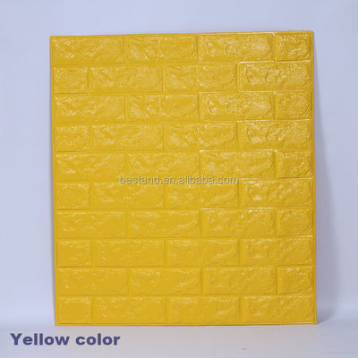 Mua Màu vàng tươi phong cách hiện đại bền 3d PE Foam Wallpaper Bảng tường cho phòng trẻ em / mẫu giáo tại khách sạn online manufacture