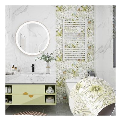 Washable Modern Floral Wallpaper Self-Adhesive PVC Waterproof Apartment Wall Decoration