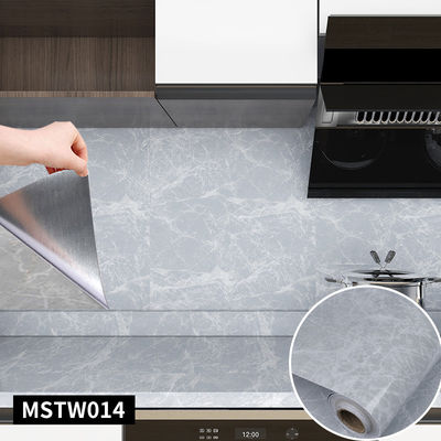 Glossy Grey Marble Effect Wallpaper 60cm Removable Wallpaper Marble Look
