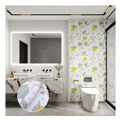 Flower Design Self-adhesive Vinyl Wallpaper for Waterproof Bathroom Interior Refurbishment