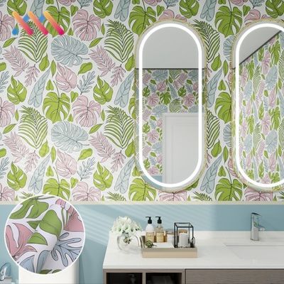 Entry Modern 3D PVC Vinyl 3D Wall Paper Rolls Floral Natural Flower Mural Wallpaper Sticker Waterproof for Home Decoration