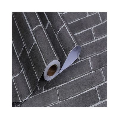 OEM 3D Gray Brick Wallpaper 4ft 2ft Width 3D Brick Wallpaper Self Adhesive