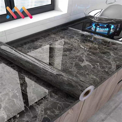 High Temperature Resistance Marble Self Adhesive PVC Wallpaper 60cm/122cm Width Oil Proof Waterproof for Kitchen Sticker