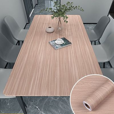 Geometric Textured Embossed Wood Grain Self-Adhesive Vinyl Wallpaper for Furniture Decoration