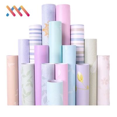 Self Adhesive Modern Floral Wall Cloth for Kids Bedroom Waterproof Cartoon Style Wallpaper Mural Children's Room Entry