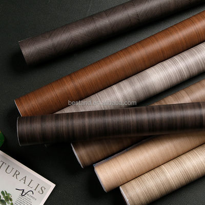 Matt Wood Contact 3D Home Decoration Mural Wallpaper For Anti Static Function