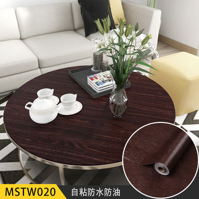 Modern Household Essential PVC Vinyl 3D Wood Wallpaper Sticker Wall Paper Roll for Furniture Renovation