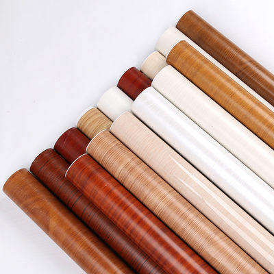 Fireproof Vinyl Wallpapers 3D Wood Wallpaper PVC Adhesive Wooden Wall Paper for Wood Cabinets Refurbishment