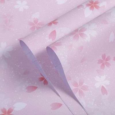 Self-adhesive PVC Vinyl Wallpaper Bedroom Wall Decoration Wall Paper Pink Wallpaper