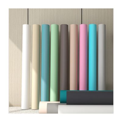 Textured Vinyl Wallpapers Solid Color 3D Wallpaper Peel Off Stickers for Home Decor