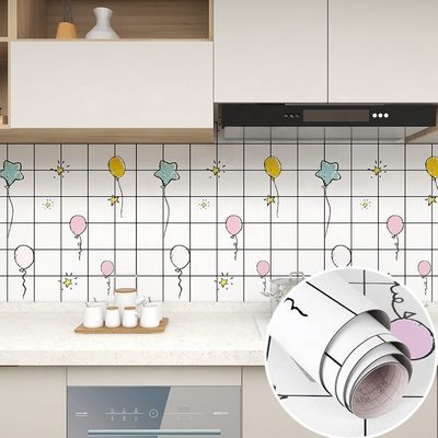 Modern Design Removable Foil Sticker for Kitchen Backsplash Peel Off Anti-Oil Kitchen Sticker