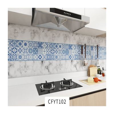Removable Self-adhesive Foil Sticker Kitchen Backsplash Wallpaper Roll Waterproof Wall Paper for Decorative Tile