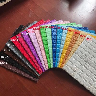 3D PE Foam Wall Sticker Brick Self Adhesive Wall Covering Moisture-Proof 120g-150g/pcs Function for Interior Home Decor