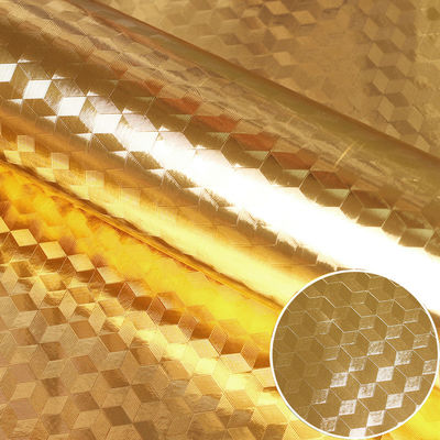 Gold Foil Self-Adhesive Contact Paper for Kitchen Oil Proof Sticker Aluminum Foil