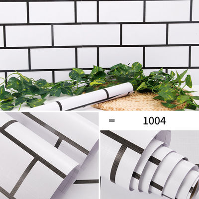 Apartment Decoration 0.45m*10m Waterproof 3D Brick PVC Wallpaper Back with Glue Rolls